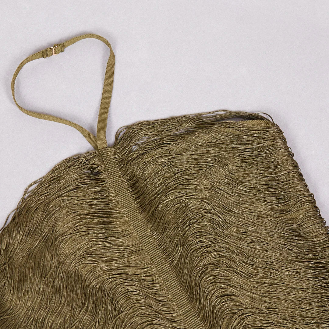 Celebrity Backless Halter Tassel cult gaia vibes