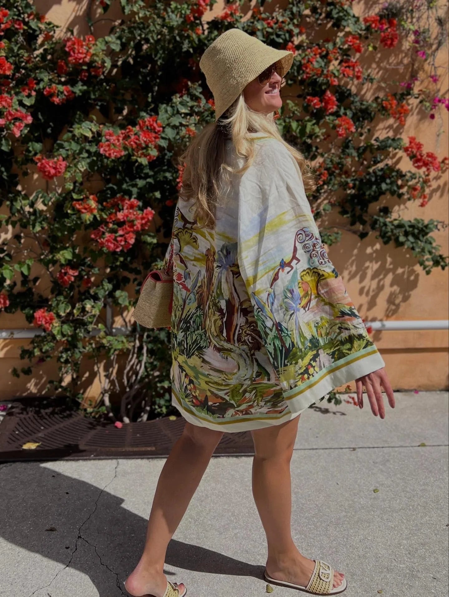 2026 Women Green  Jungle Swinging 100% Linen Loose Short Dress