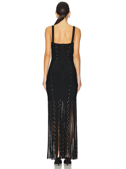 VC Black Diamond Tassel Spaghetti Straps L