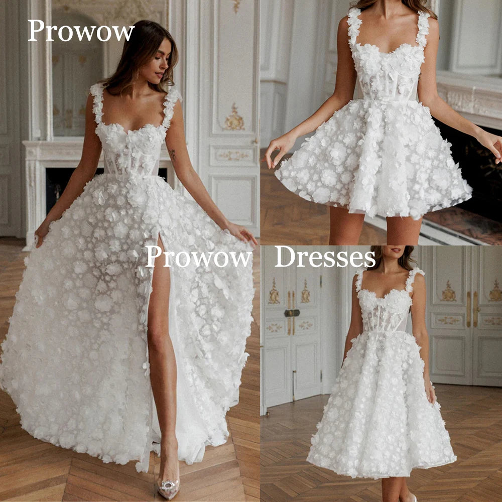 Exquisites elfenbeinfarbenes Spitzen-Brautkleid oder romantisches Gastkleid