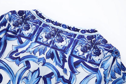 Blue white Porcelain Print