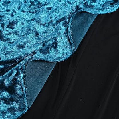 Velvet Long Dress Asymmetrical Slit
