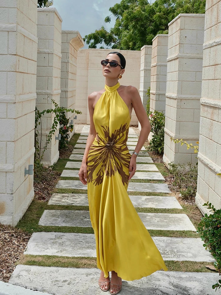 Yellow Dress Brown Knot
