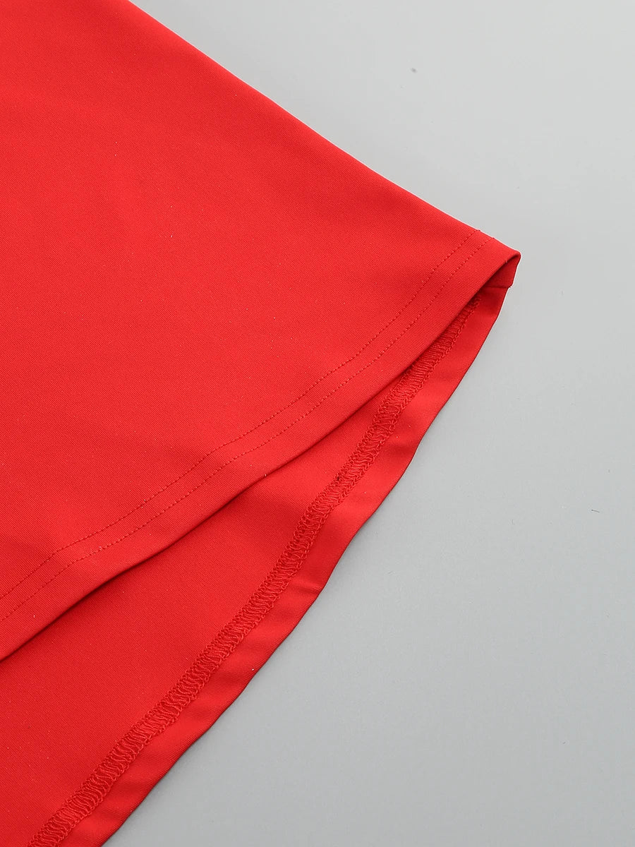 Winter  Red Black Maxi Bodycon Dress - Shellss