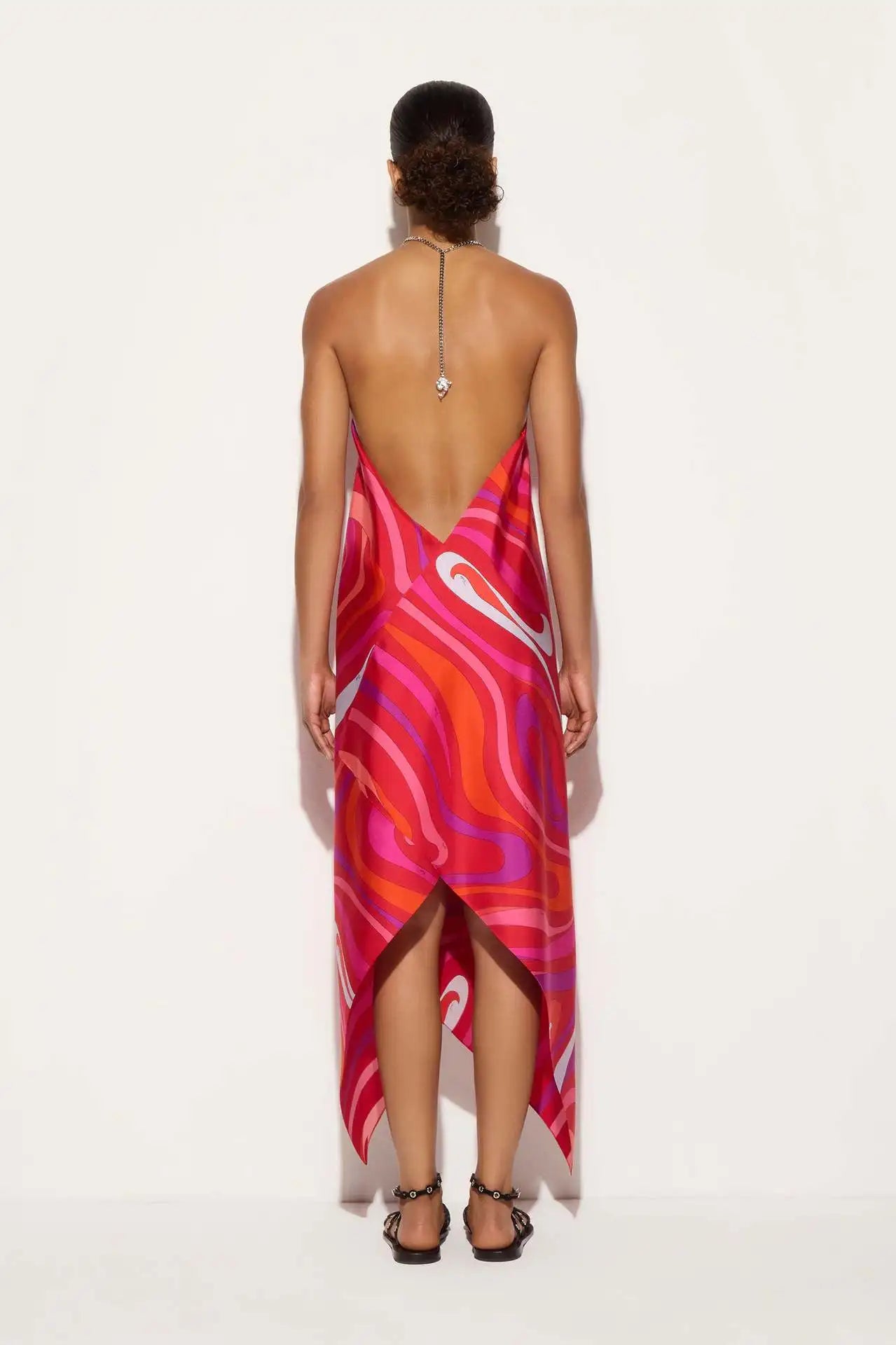 Sexy Printed Halter Maxi Dress Women Fashion Sleeveless Backless Loose Irregular Dresses 2026 Summer Lady Beach Vacation Robe