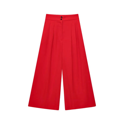Butter yellow Wide-leg Pants Set