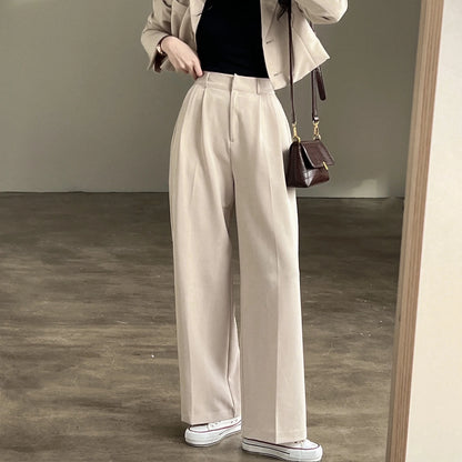 Retro Casual Blazer Wide Leg Pants