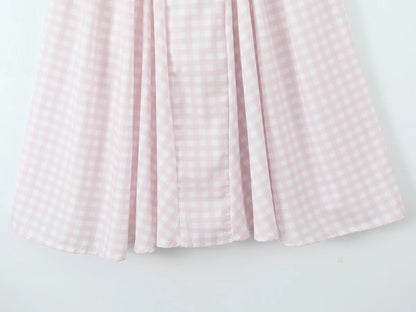 Elegant Laced Pleated Midi Dress