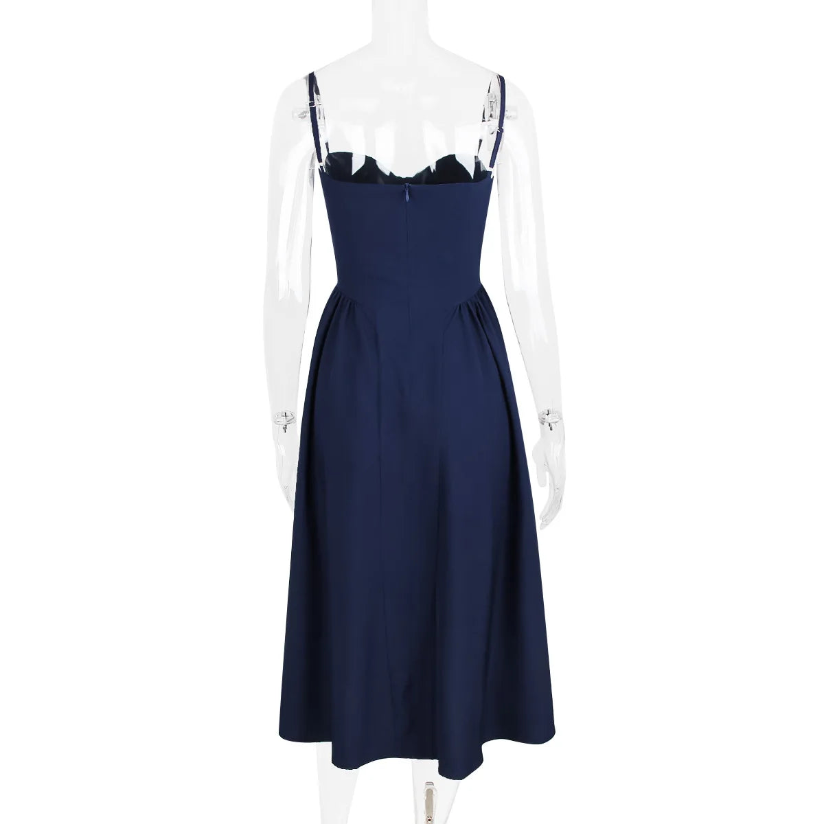 Suninheart Spaghetti Strap Summer Party Dresses 2025 New Arrivals Fit and Flare Elegant Midi Dress Red Night Date Dress - Shellss