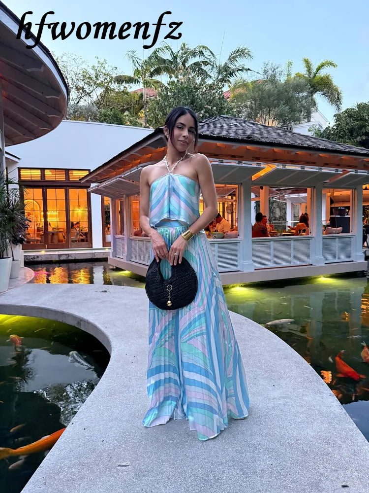 Pucci Light Blue iced blue HAlter neck