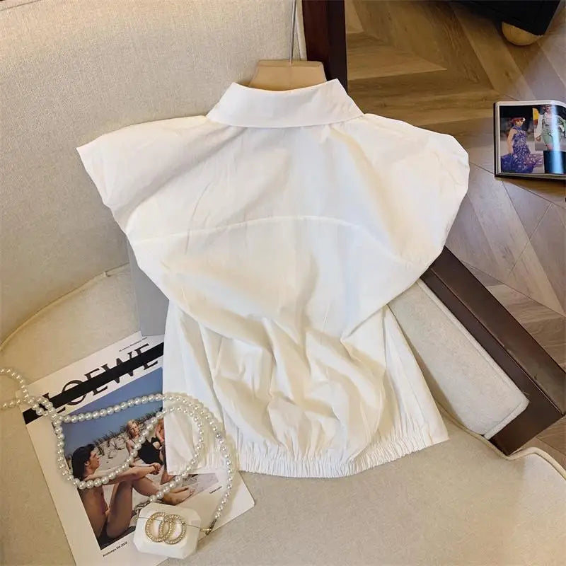 Batwing Button Summer Sweet Korean Fashion