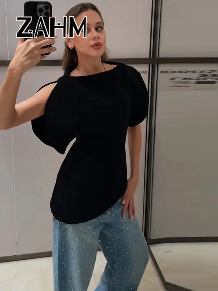 Asymmetrical puff Zara top