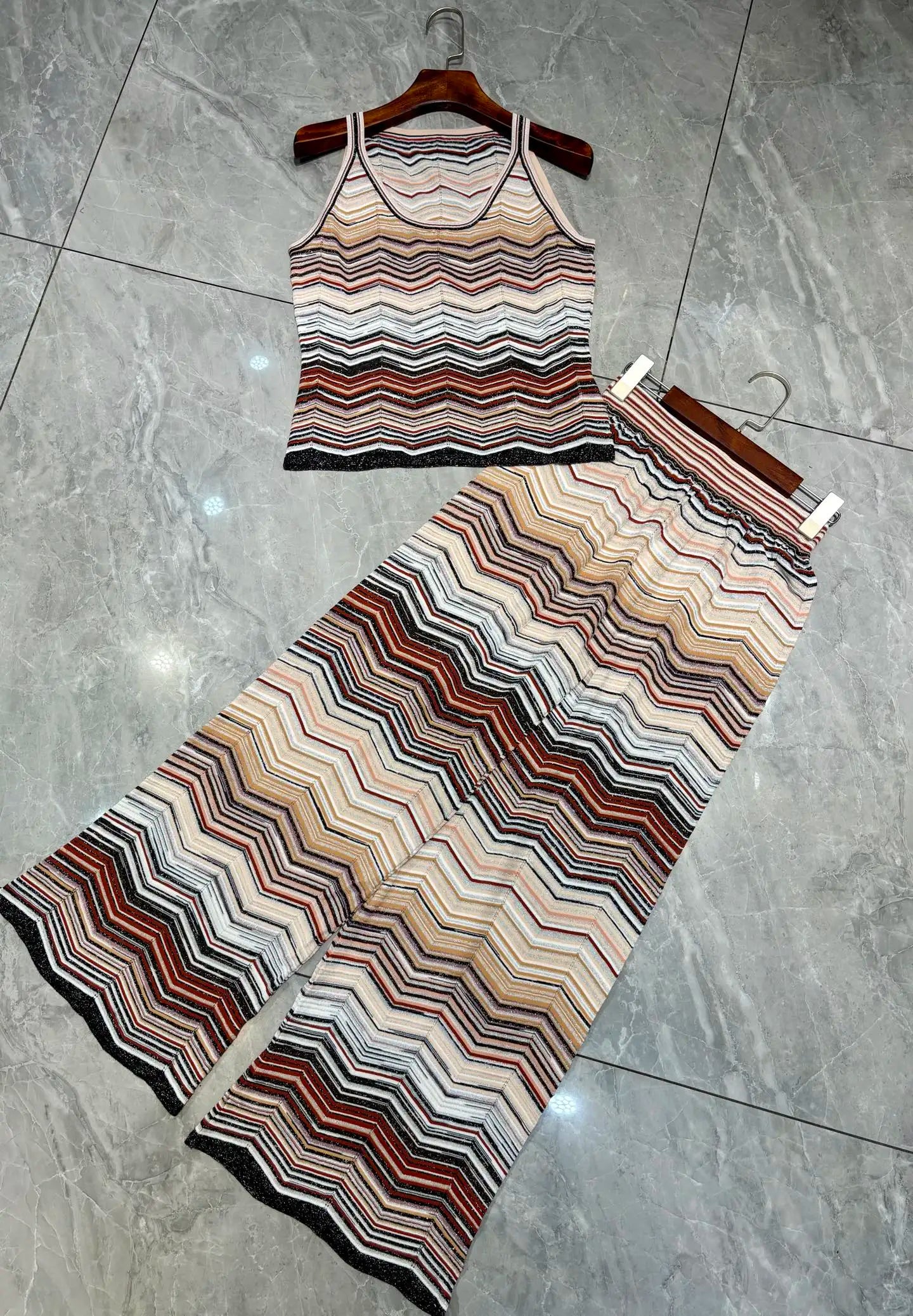 Missoni Chevron Metallic Pants Set
