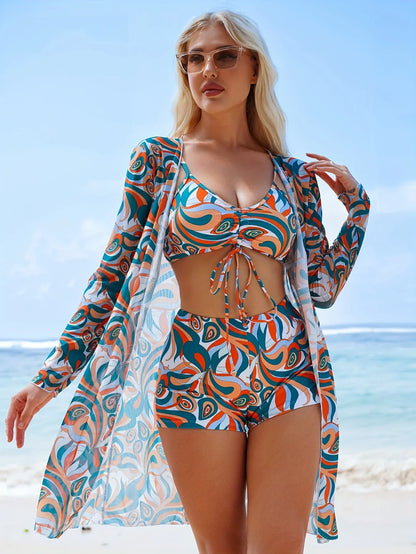 3-Piece Chic Swimwear Bikini Set