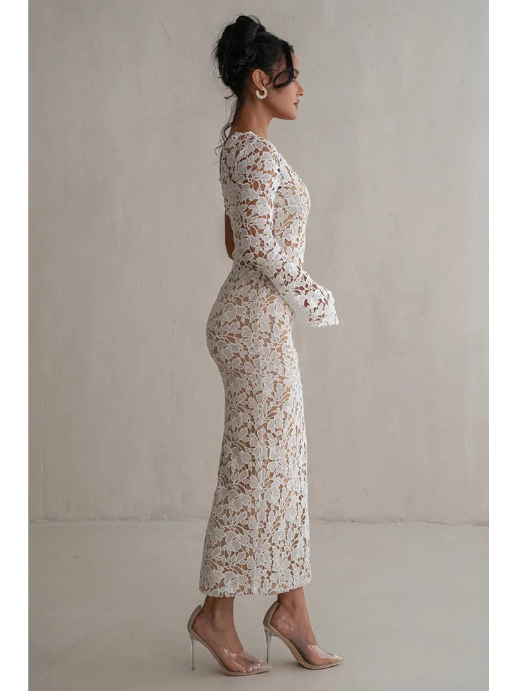 1 shoulder Lace Bandage Dress - Shellss