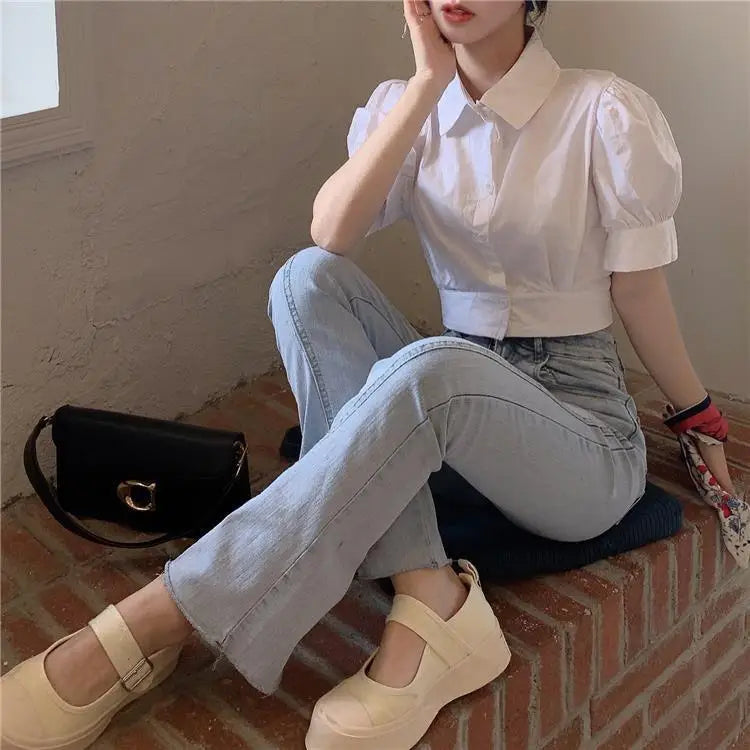 Puff sleeve White Shirt