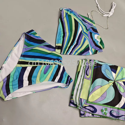 Luxury Design Pink Scarf Swimsuits