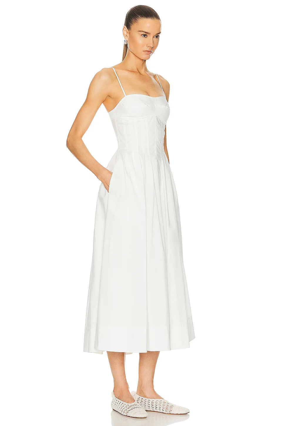 Ele High Waist White Dr JS Beautiful Beach Vaion Gown with Soft Light Filter Built-in Cotton Blend Svel X Ver... - Shellss
