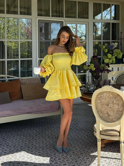 Off Shoulder Mini Dress Sexy Spicy