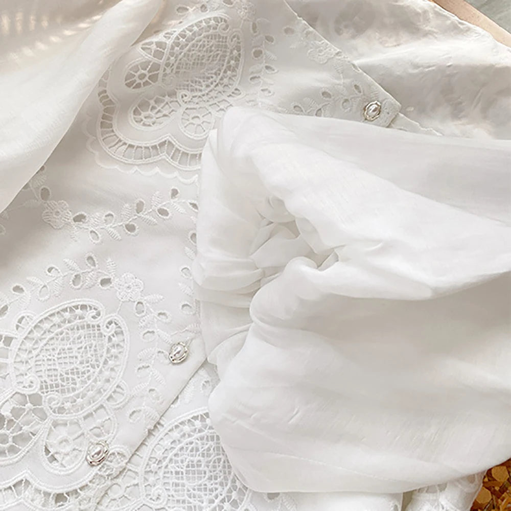Square Neck puff lace set