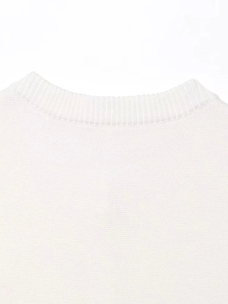 Knitwear Button Ladies Short Sleeve