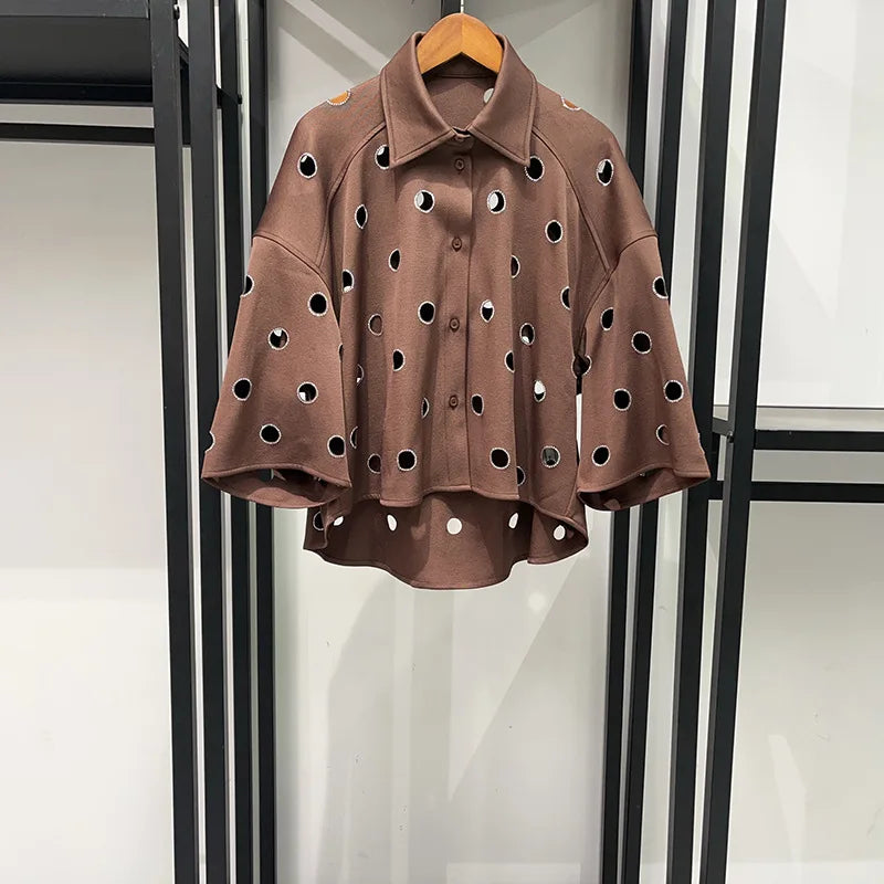 LAtest Diamond Brown Sandro Maje Shirt