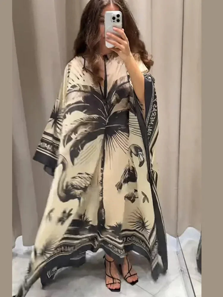 Posh Kaftan Palm Flamingo - Shellss