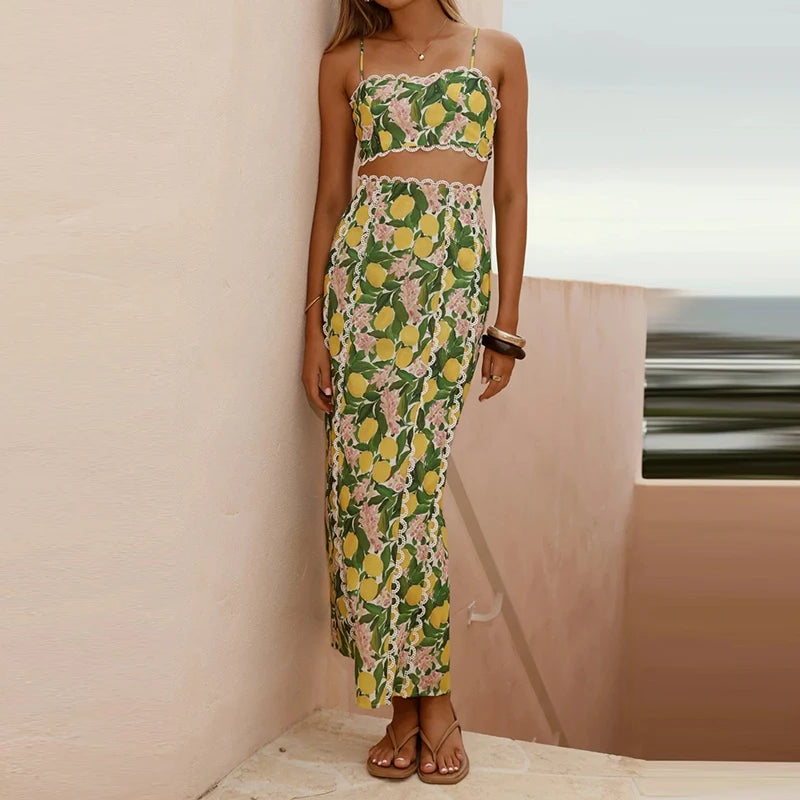 Backless Linen Holiday 2Pc Set