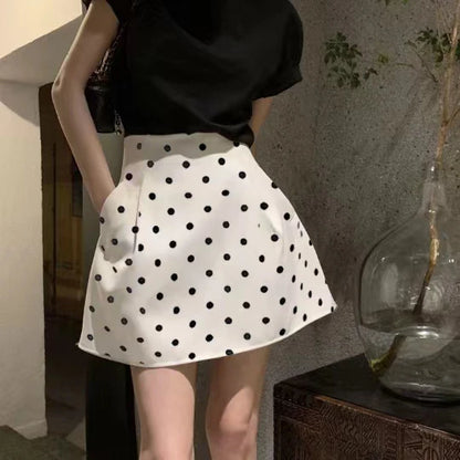 Victorian Polka Dot High Waist Puffy Skirt