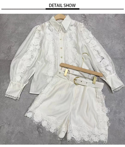 1 Retro Luxury Lace Shorts Set