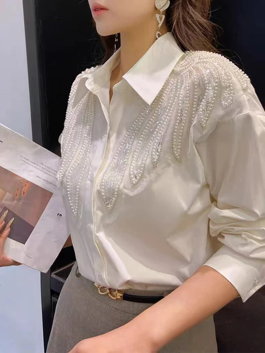 TheRoyals Collection- Sequined White shirt