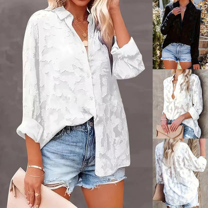 Flower Jacquard Blouse