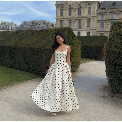 Elegant Women Polka Dot Midi