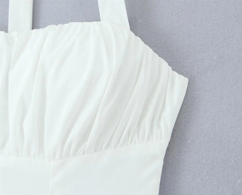 Princ Sle Long Dr LinJ High Waist Fibone Split Ne Hanging Strap European Sle Casual Wear for Middle-Aged Women - Shellss