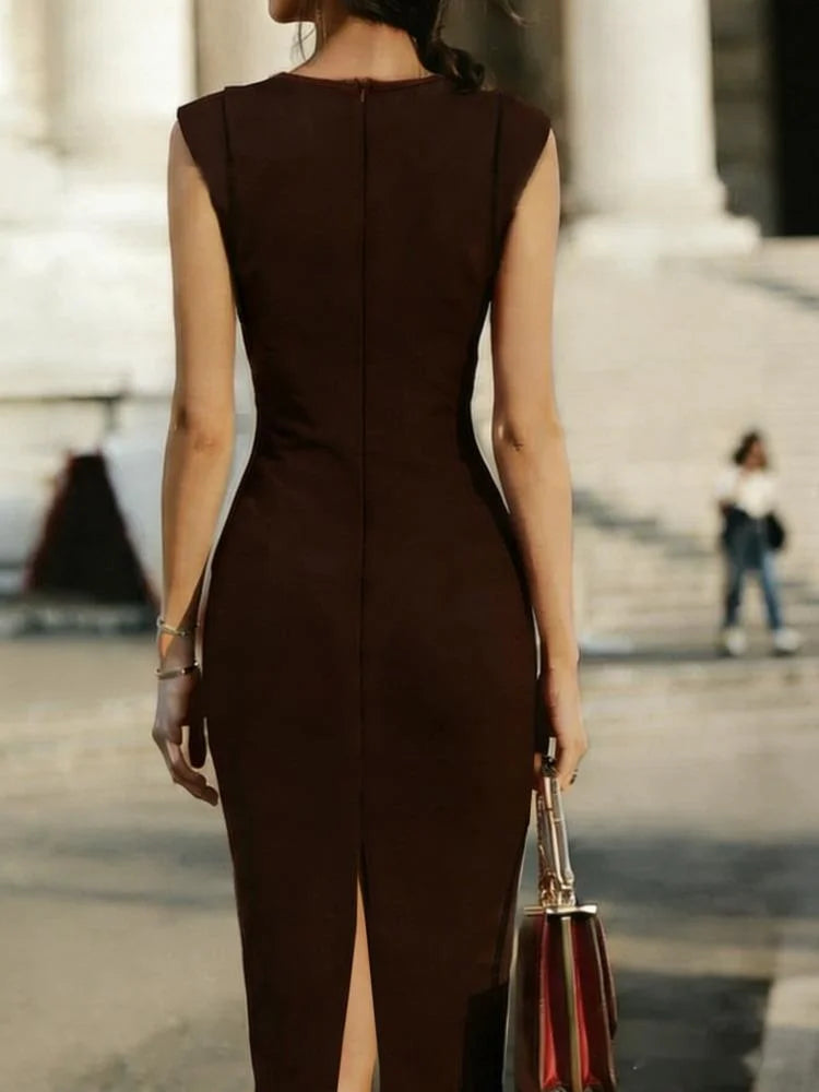 Vintage buttoned Dress V Neckline