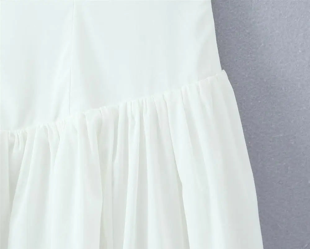 Princ Sle Long Dr LinJ High Waist Fibone Split Ne Hanging Strap European Sle Casual Wear for Middle-Aged Women - Shellss