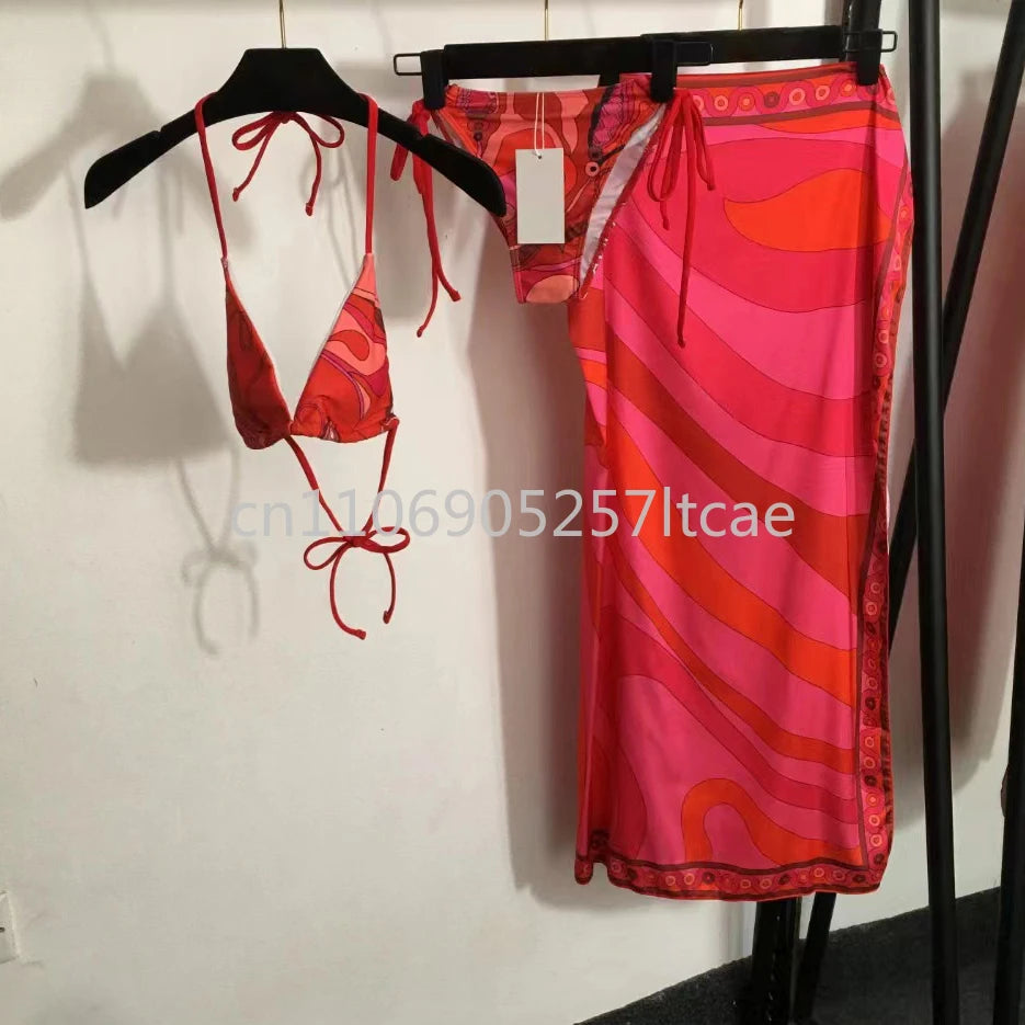 Luxury Design Pink Scarf Swimsuits