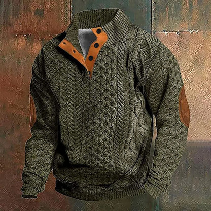 Men'S Autumn Hoodless Vintage Textured Printed Long Sleeve