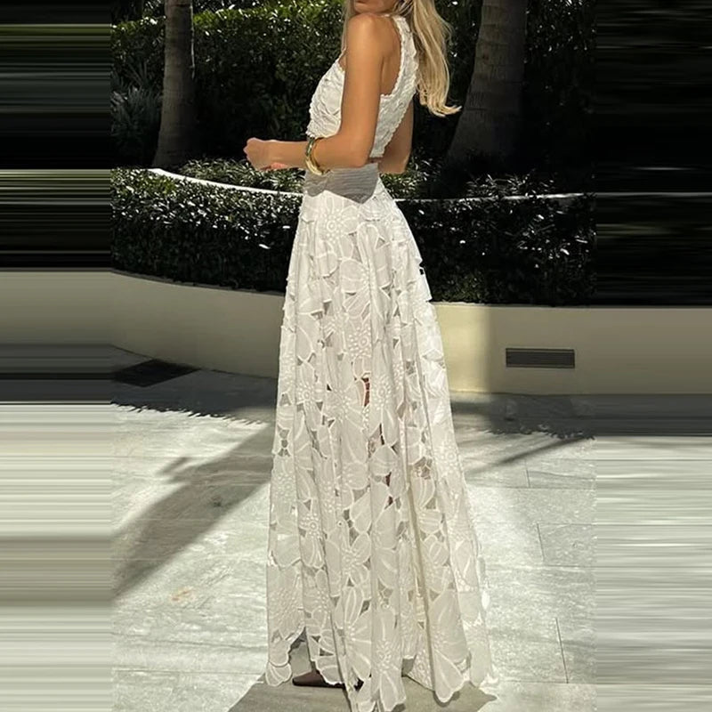 White Boho Skirt Set