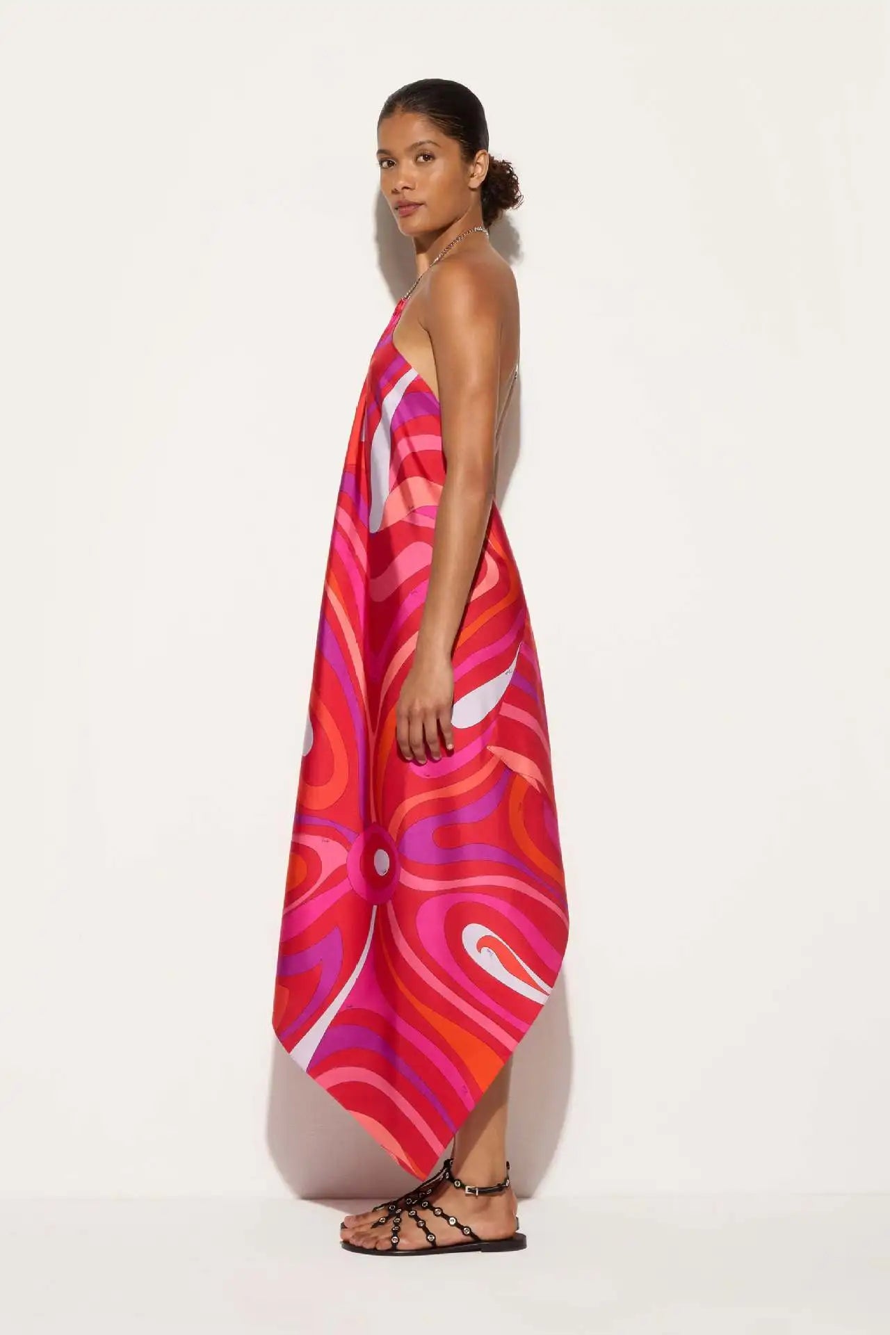 Sexy Printed Halter Maxi Dress Women Fashion Sleeveless Backless Loose Irregular Dresses 2026 Summer Lady Beach Vacation Robe