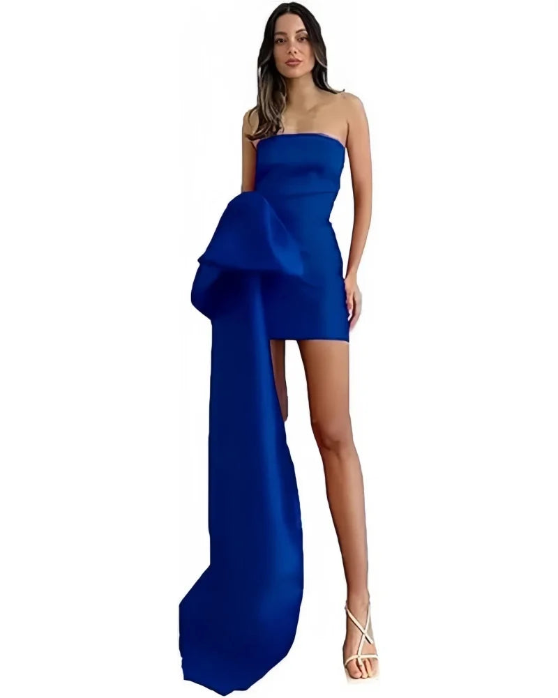Satin party Dresses Short A Line