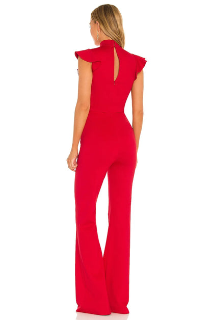 Ruffles Jumpsuit Elegant Sexy Outfits Club Celebrity