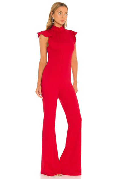 Ruffles Jumpsuit Elegant Sexy Outfits Club Celebrity