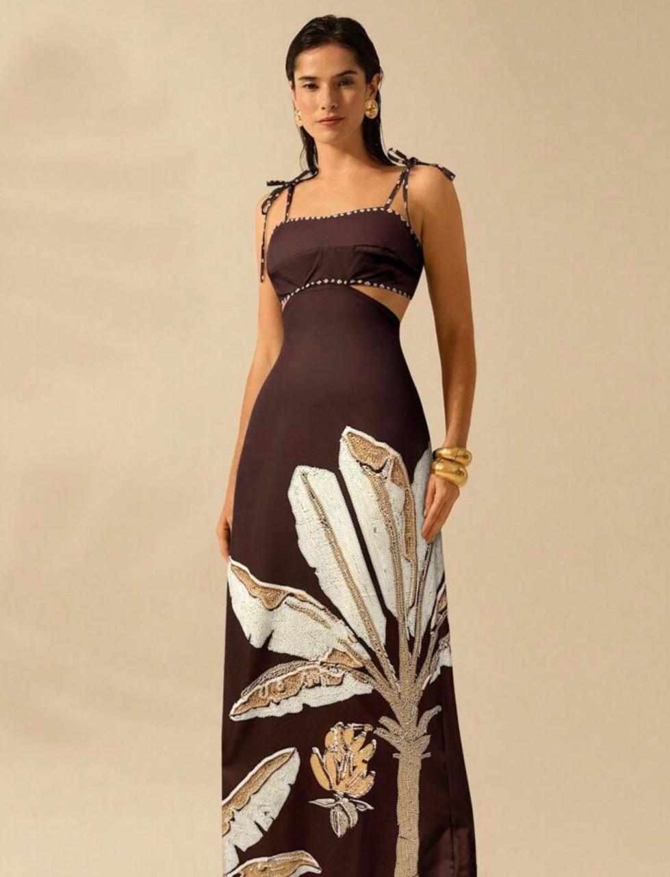 Backless Camisole Long Dress Bow Tie