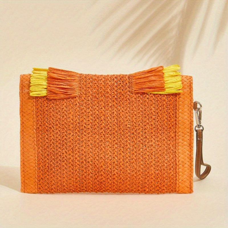 Bohemian Straw Woven Clutch