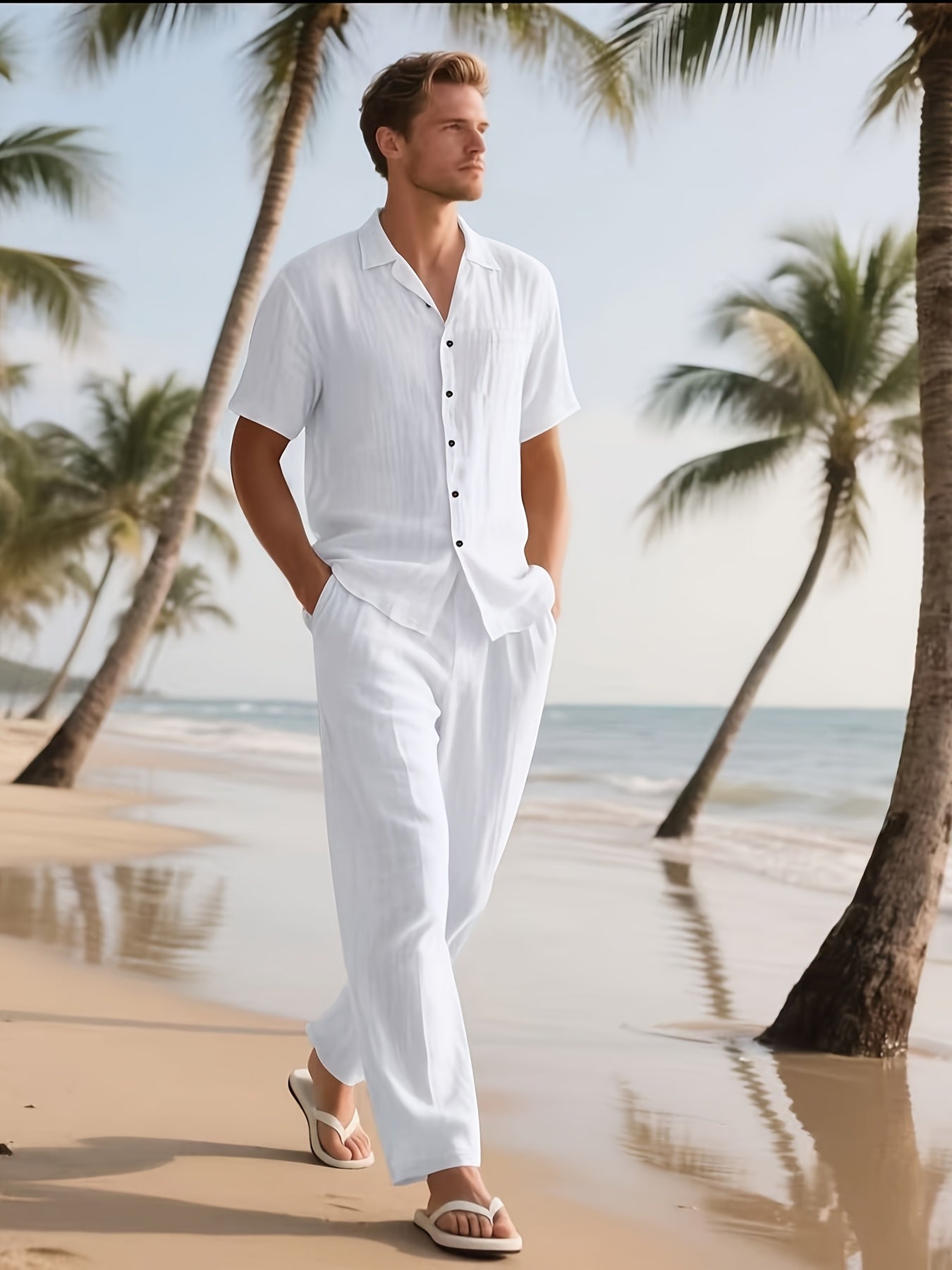 Loose Breathable Beach Set (Shirt & Trouser)