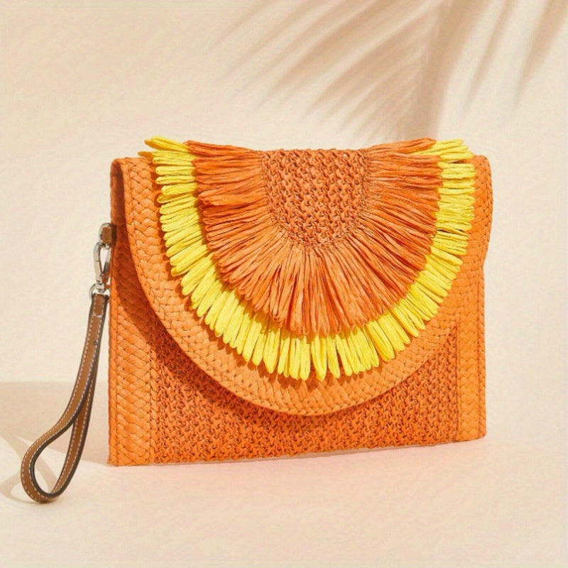 Bohemian Straw Woven Clutch
