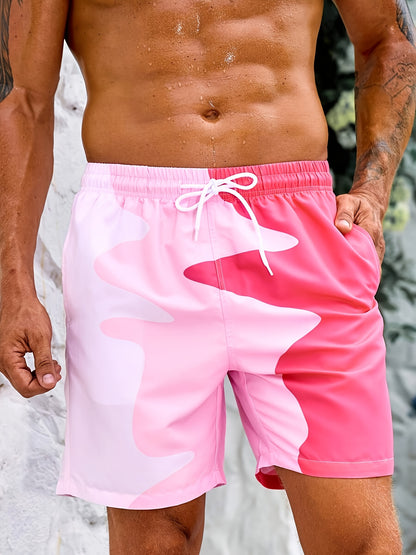 Men's Casual Geometric Print Swim Shorts