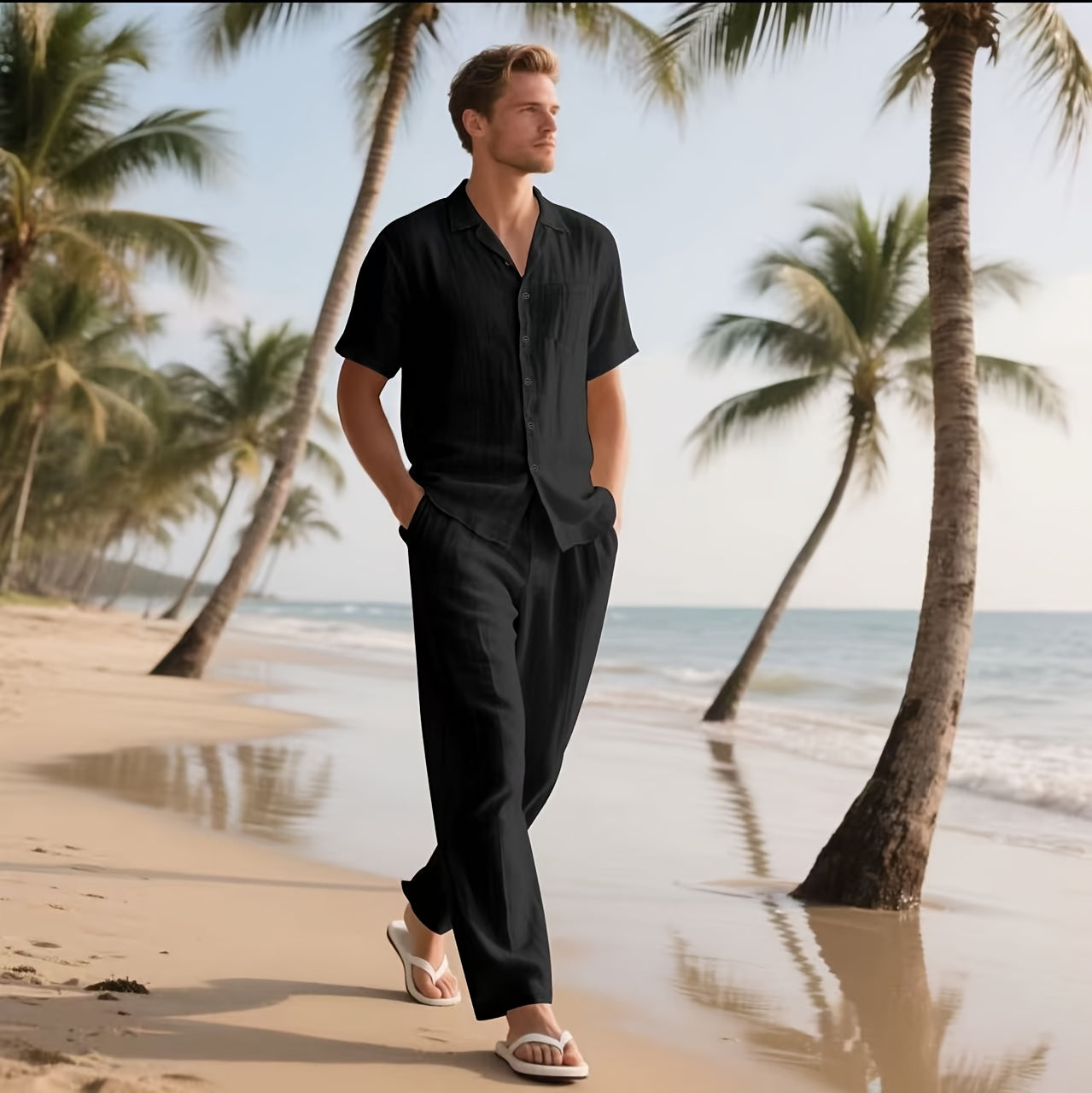 Loose Breathable Beach Set (Shirt & Trouser)
