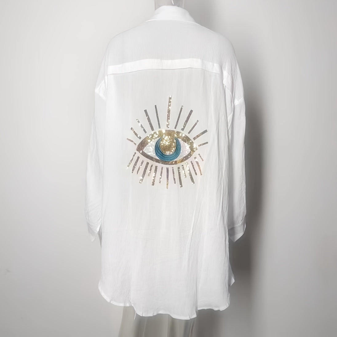 Sequin evil eye shirt